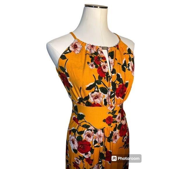 NWT Gorgeous Tropical Orange Floral Anna Morgan Maxi Dress size Small 🧡 - Picture 4 of 14